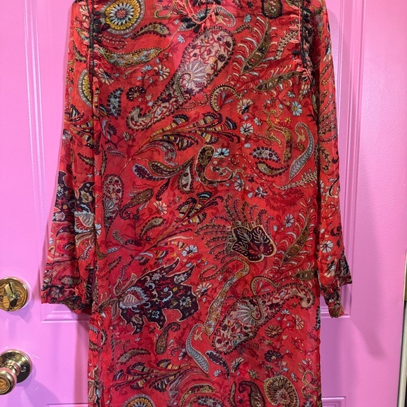 Raj Bohemian Silk Embroidered Dress – Size S - Picture 3 of 10